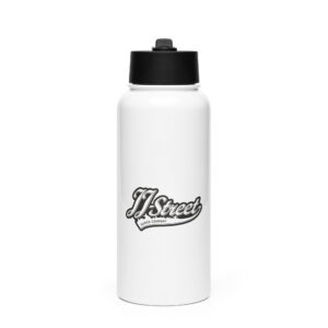 JJ-Street Stainless steel water bottle with a straw lid